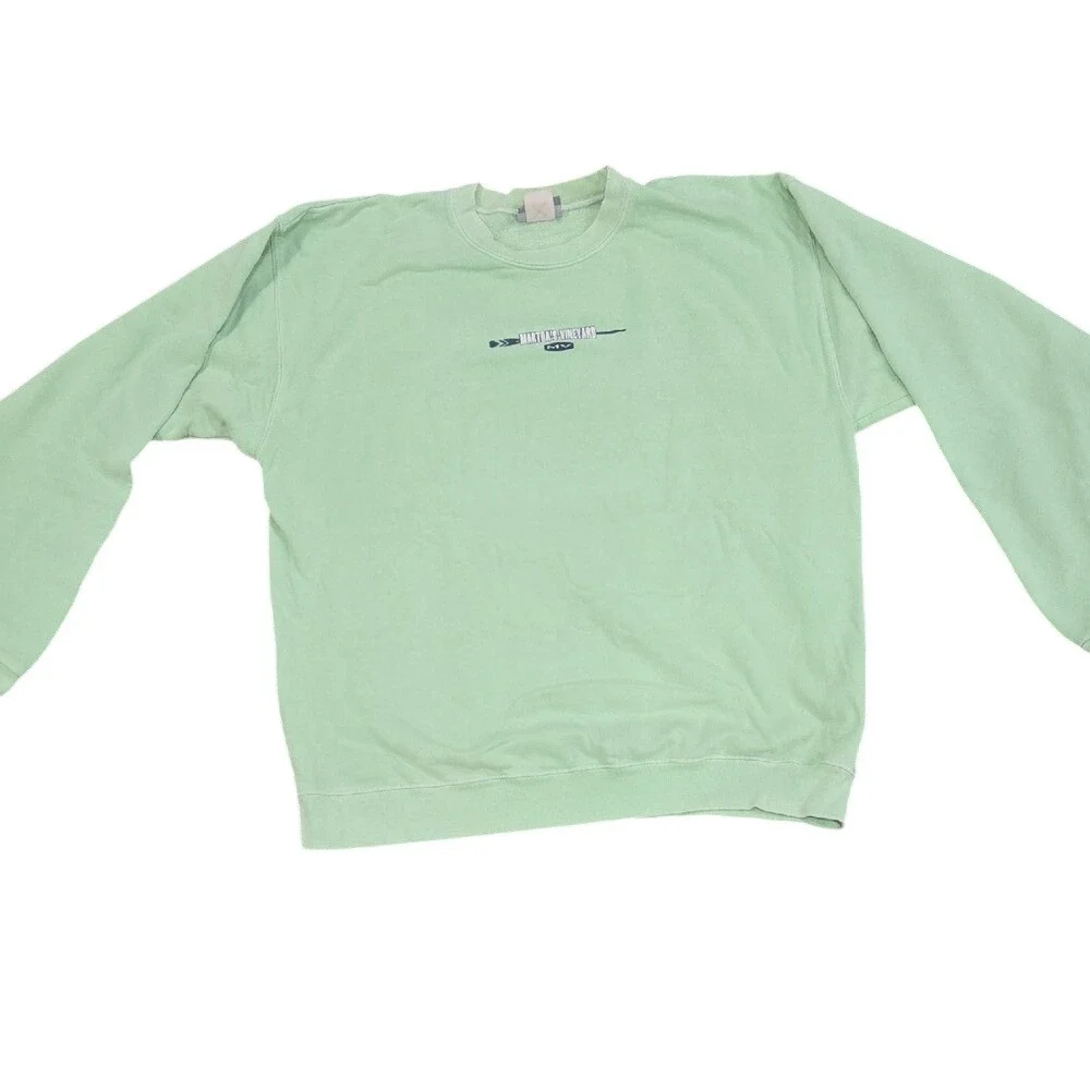 J. America Marthas Vineyard Sweatshirt Mens XL‎ Mint Green Crewneck Pullover Oar